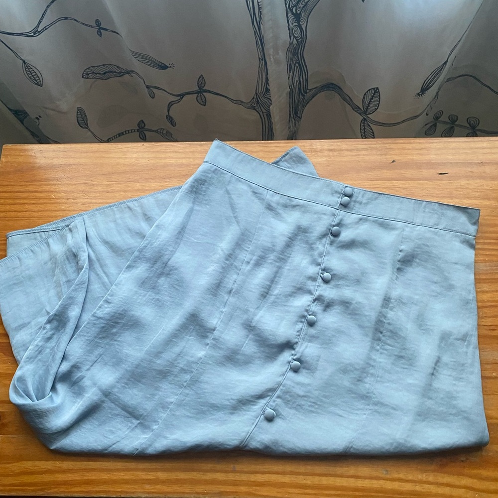 Silky powder blue skirt
